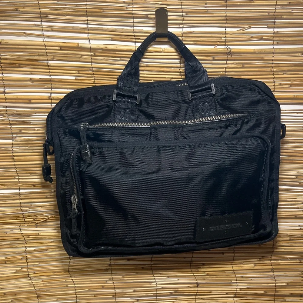 Diesel Black Nylon Briefcase Messenger Bag